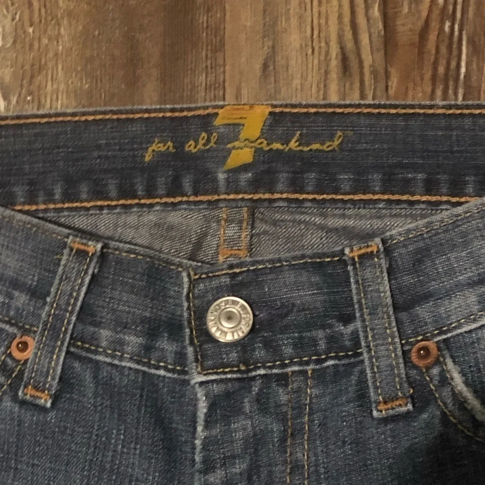 7 For All Mankind Dojo Jeans Women's 25 Cropped Flared Front Seam Made in USA